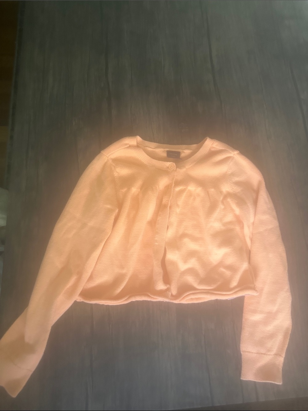 GAP Light Pink Girls Cropped Cardigan Sweater